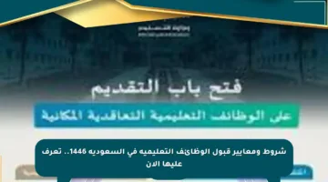 شروط ومعايير قبول الوظائف التعليمية في السعودية 1446.. تعرف عليها الآن